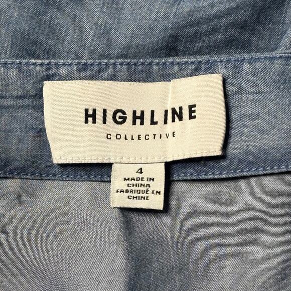 Highline Collective Ruffle Mini Skirt Chambray Blue Size 4 - Picture 3 of 5